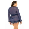 thumbnail image 6 of Women's Oh La La Cheri 1136X Plus Provence Eyelash Robe and G-String Set (Blue/Navy 3X-4X), 6 of 8