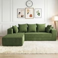 thumbnail image 1 of 108" Oversized L-Shaped Couch,Cloud Sectional Couch With Chaise,Modular Sofa Deep Seat And Removable Armrests,Sectional,Right Facing Plush Corduroy Fabric,Pillow-Back, Living Room Decor & Additions, 1 of 14