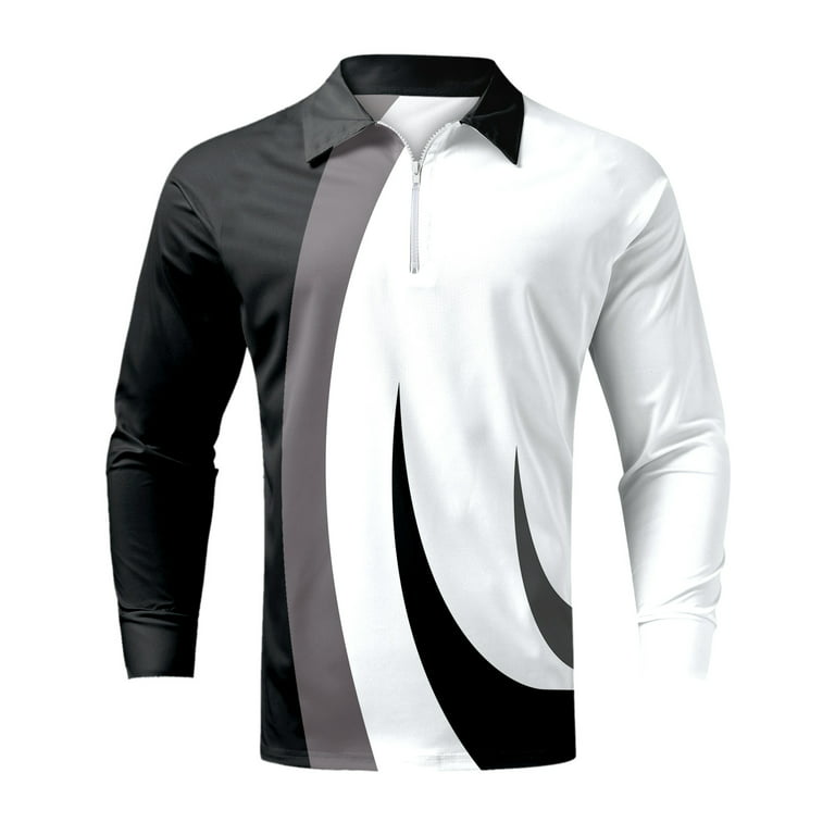 adviicd White Black Shirts Fashion Men's Icon X Polo | Fishing Shirt with  50 UPF Sun Protection