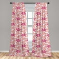 thumbnail image 5 of Pinwheel Curtains 2 Panels Set, Floral Style Curved Lines with Yellow Spots Distressed Effect in Retro Style, Window Drapes for Living Room Bedroom, 56"W X 84"L, Pink and Yellow, by Ambesonne, 5 of 5