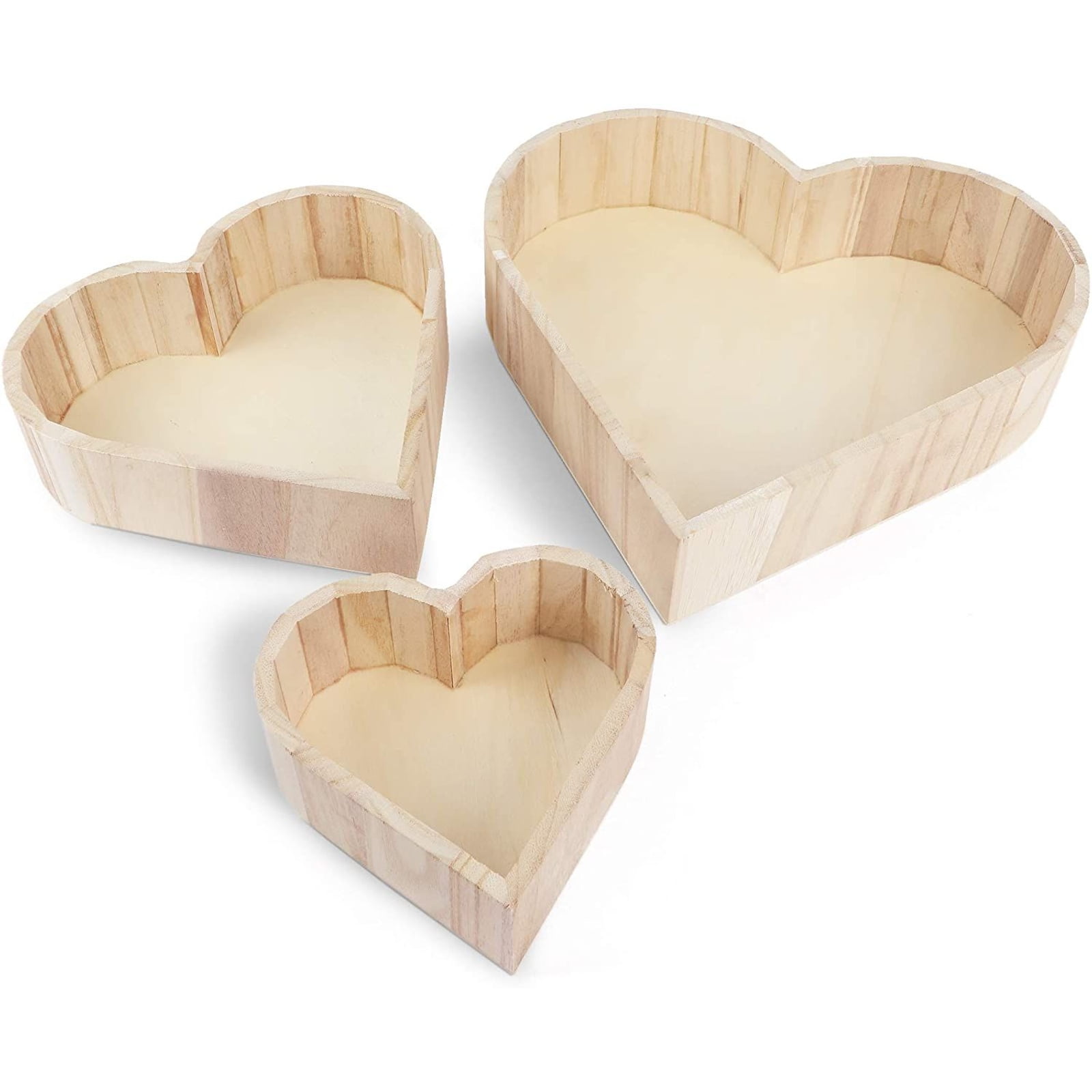 Wooden Box Heart Design Home Storage Decoration Wedding  Gift Wood Crates 