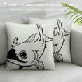 thumbnail image 3 of JEUXUS Canvas Lumbar Pillow Cover Koi Fish Tancho Pillowcase Farmhouse Decor Pillow Covers Inspirational Quote Pillow Case with Hidden Zipper Housewarming Gift, 3 of 5