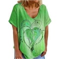thumbnail image 2 of OKBOP Knit Tops for Women,Fashion Short Sleeves Crewneck Heart-Shaped Print Casual Loose T-Shirt Short Sleeve Blouses for Women Halloween T Shirts for Women, 2 of 8