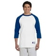 thumbnail image 1 of Raglan Baseball T-Shirt - White/Team Blue - 2X-Large, 1 of 2