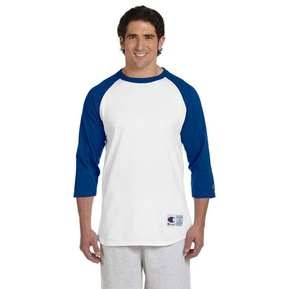 Raglan Baseball T-Shirt - White/Team Blue - 2X-Large