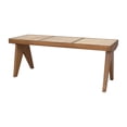 thumbnail image 2 of Franco Wooden Bench With Cane Seat, 45"W, Brown, 2 of 7