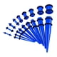 thumbnail image 2 of Kit de 18 dilatadores de orejas acrílicos, dilatadores cónicos y túneles, expansores de oreja Azul, 2 of 5