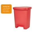 thumbnail image 6 of McKesson Trash Can for Offices, Bathrooms, Kitchens, Step-On Lid - Rectangular, Plastic, Red - 8 gal, 12 in x 15 in x 19 in, 1 Ct, 6 of 11