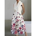 thumbnail image 4 of Vestido estampado elegante para mujer, ropa de calle sin mangas con cuello de pico, informal, holgado, con bolsillo, Patchwork, para fiesta y Club, primavera y verano, 4 of 4