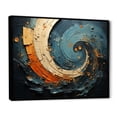 thumbnail image 2 of Designart "Orange Teal Abstract VORTEXs II" Abstract Spirals Floater Framed Wall Art Print, 2 of 7