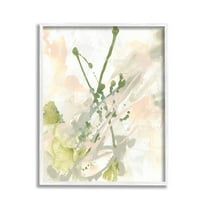 Stupell Industries Green Abstract Splatter Abstract Painting White Framed Art Print Wall Art, 11 x 14