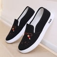 thumbnail image 5 of Willtoo Women Cute Cat Embroidery Slip On Canvas Shoes Lightweight Platform Casual Loafers Breathable Comfort Non Slip Walking Flat Shoes, 5 of 6