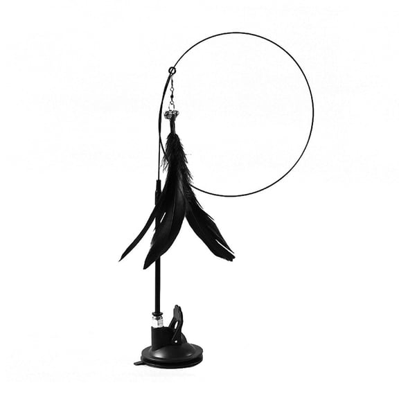 Barhoo Interactive Cat Toy Simulation Bird with Bell Suction Cup, Feather Wand Teaser for Indoor Cats Kitten Play Exercise, Realistic Bird Shape with Rotating Head for Mental Physical Stimulation