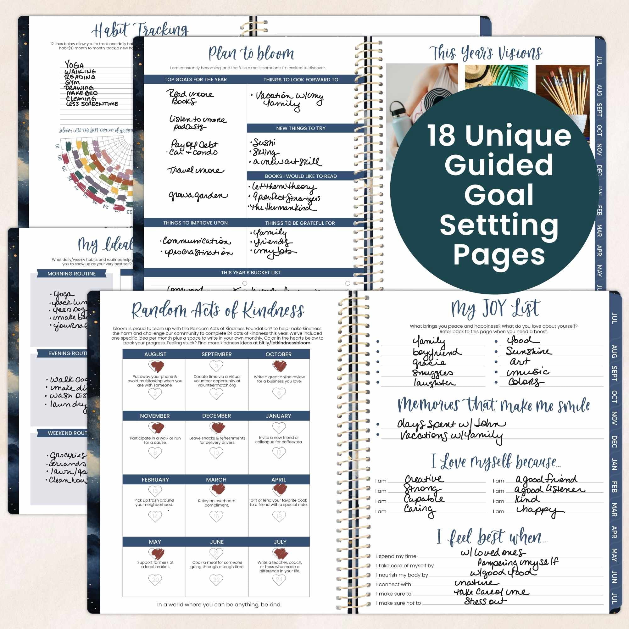 bloom daily planners 2026-2027 Academic Planner, 13 Month Monthly & Weekly, 8.5" x 11" Soft Cover, Stickers Included, Midnight Sky