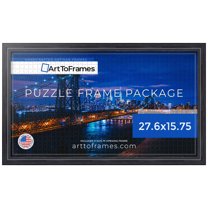 ArtToFrames 27.6x15.75 Inch - 70x40 CM Black Puzzle Frame for 100 piece Puzzles.1.25 Inch Custom MDF Puzzle Frames, Galleria Noir - Comes with Economy Acrylic