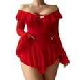 thumbnail image 2 of uublik Women Pajamas Mesh Set Valentine's Day Night Gowns Soft Loungewear Sleepwear Red, 2 of 6