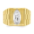 thumbnail image 5 of 10K Two-Tone Gold Ring Band Themed & Rhodium Men's Our Lady of Guadalupe, Size 6, 5 of 5