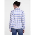 thumbnail image 4 of Scenario Women's Plaid Shirt with Long Puff Sleeves, Sizes XS-XXXL, 4 of 6