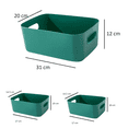 thumbnail image 4 of Canasta Caja Organizador Cesto Almacenamiento Multiusos 3pzs VERDE, 4 of 4