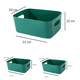 thumbnail image 3 of Canasta Caja Organizador Cesto Almacenamiento Multiusos 3pzs VERDE, 3 of 4