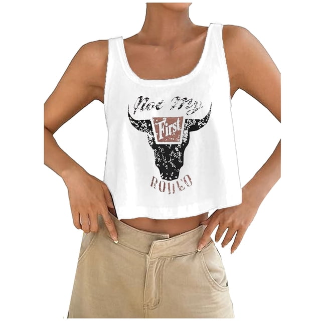 Gpoecd Débardeur d'Été pour Femme à Col Rond, Mode, Sans Manches, Imprimé, Confortable, camisole à Bretelles avec Soutien-Gorge Intégré, Rose, m