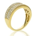 thumbnail image 2 of Vir Jewels 1 CTTW Diamond Wedding Band 14K Yellow Gold 3 Row Princess Half Eternity Milgrain, 2 of 9