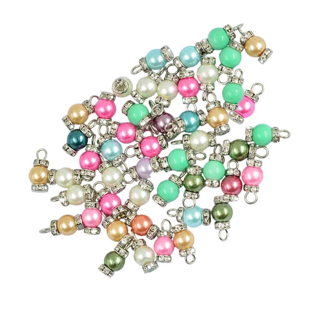 50 Uds., Colgante de de multicolor con de plata, , , colgantes para joyas, collar, pendiente, perfecl Colgante de perlas