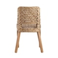 thumbnail image 4 of 21 Inch Dining Side Chair, Woven Rattan Backrest, Wood Frame, Natural Brown- Saltoro Sherpi, 4 of 5