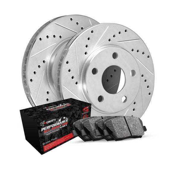 R1 Concepts Front Brakes and Rotors Kit |Front Brake Pads| Brake Rotors and Pads| Performance Off-Road Brake Pads and Rotors WGVN1-54010