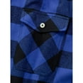 thumbnail image 6 of Dwellite Mens Plaid Shirts Fashion Collared Shirt Fit Casual Long Sleeve Button Down Shirts with Pockets Blue S, 6 of 7