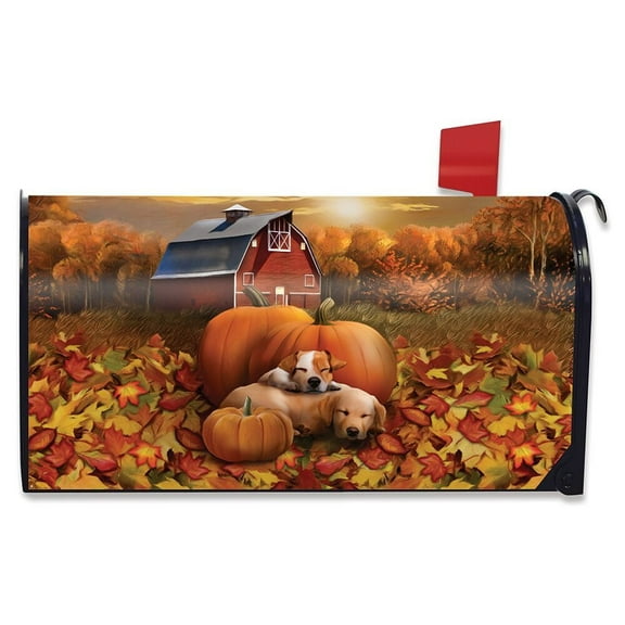 Briarwood Lane Welcome Fall Puppies Magnetic Mailbox Cover