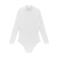 thumbnail image 5 of inhzoy Men's Mock Neck Press Button Crotch Shirt Long Sleeve Bodysuit Leotard Top Undershirt White XL, 5 of 7