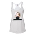 thumbnail image 2 of Wild Bobby, Hip Marilyn Monroe Portrait Classic Beauty Pose, Famous People, Women Tri-Blend Racerback Tank Top, Heather White, Small, 2 of 4