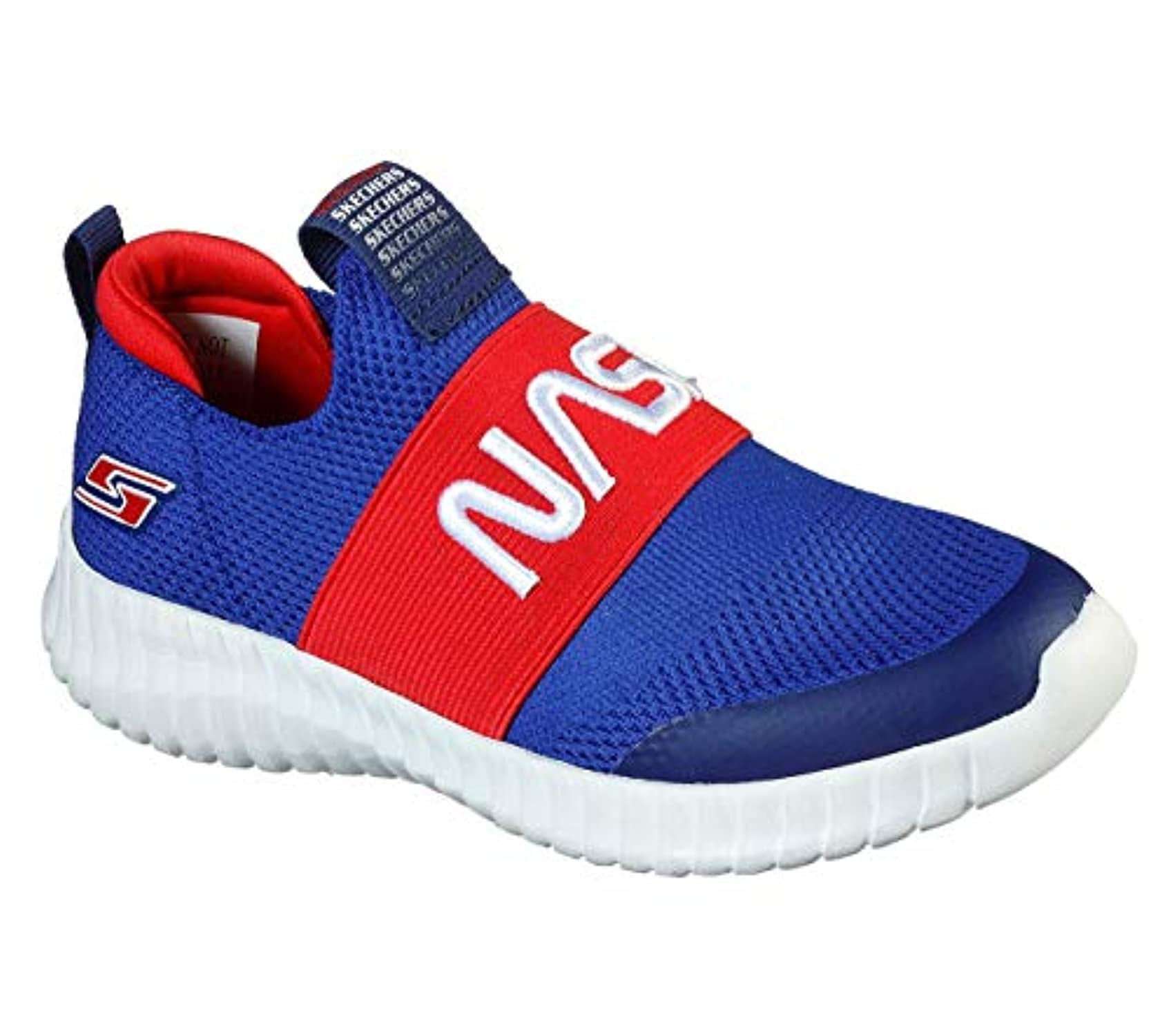 red and blue skechers
