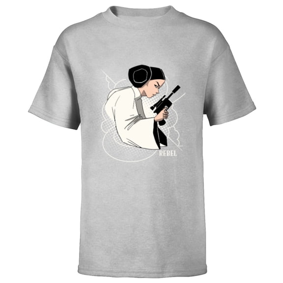 Star Wars Princess Leia Ready to Fight - Short Sleeve T-Shirt for Kids - Customized-Athletic Heather