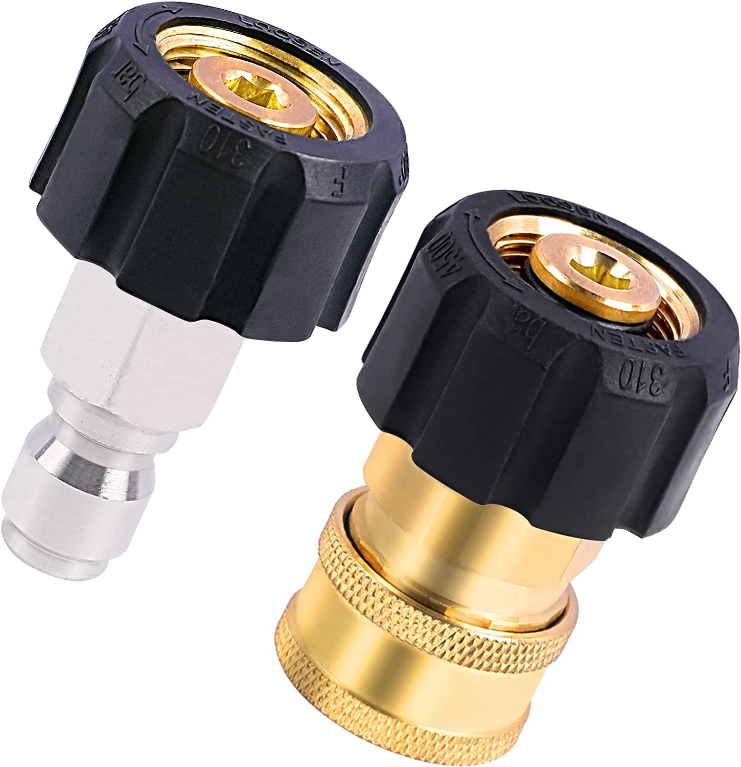 Pressure Washer Adapter Set, M22 14Mm To 3/8 Inch Quick Connect And