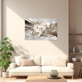 thumbnail image 5 of ZHONGYUTONG White Orchid Wall Art Abstract White Canvas Flower Pictures Wall Decor Modern Floral Painting for Bedroom Decor Framed (28.00" x 42.00"), 5 of 5