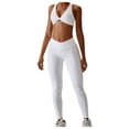 thumbnail image 3 of Wang6 Womens Wireless Sports Bras Seamless Twist Bras Racerback Running Gym Yoga Fitness Cropped Tank Tops White L, 3 of 7