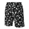 thumbnail image 6 of Uemuo Black White Leaves Pattern Men's Swim Trunks Hawaiian Beach Bathing Suit Swimsuits Beach Quick-Dry Shorts with Pockets-X-Large, 6 of 9