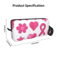thumbnail image 2 of Portable Storage Bag 7.9×3.5×2.4in Simple Design Convenient Storage And Finishing Bag Light Body Can Be Used As A Cosmetic Bag Storage Bag Modern Pink Ribbon Pattern With Geometric Elements, 2 of 8