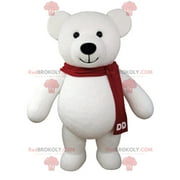 Giant white teddy bear mascot