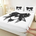 thumbnail image 3 of Feelyou Black Bowknot Teens Full Size Sheets, Gothic Romantic Bow Bed Sheets, 4-Piece, 3 of 7