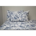 thumbnail image 2 of Josephine 400 Thread Count Cotton Bed Sheet Set White/Blue King, 2 of 5