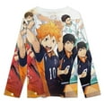 thumbnail image 3 of Anime Haikyuu Womens Pajama Set Loungewear Cozy Soft House Wear Sets Long Sleeve Round Neck T Shirt Top Bottom Pants Sleepwear, 3 of 9