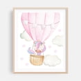 thumbnail image 2 of Pink Hot Air Balloon, Magic Unicorn, Stars, Girl Nursery - Illustration Whimsical Watercolor Pastel Hot Air Balloon Animal Unframed Wall Art Print 6 x 8 inches, 2 of 13