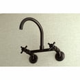 thumbnail image 2 of Kingston Brass KS414ORB Concord 8-Inch Adjustable Center Wall Mount Kitchen Faucet, Oil Rubbed Bronze, 2 of 5
