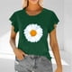 thumbnail image 2 of Mujeres Manga Corta Tops Moda Imprimir Blusa Divertida, Cuello Redondo Poliéster Spandex Tee, 2 of 6