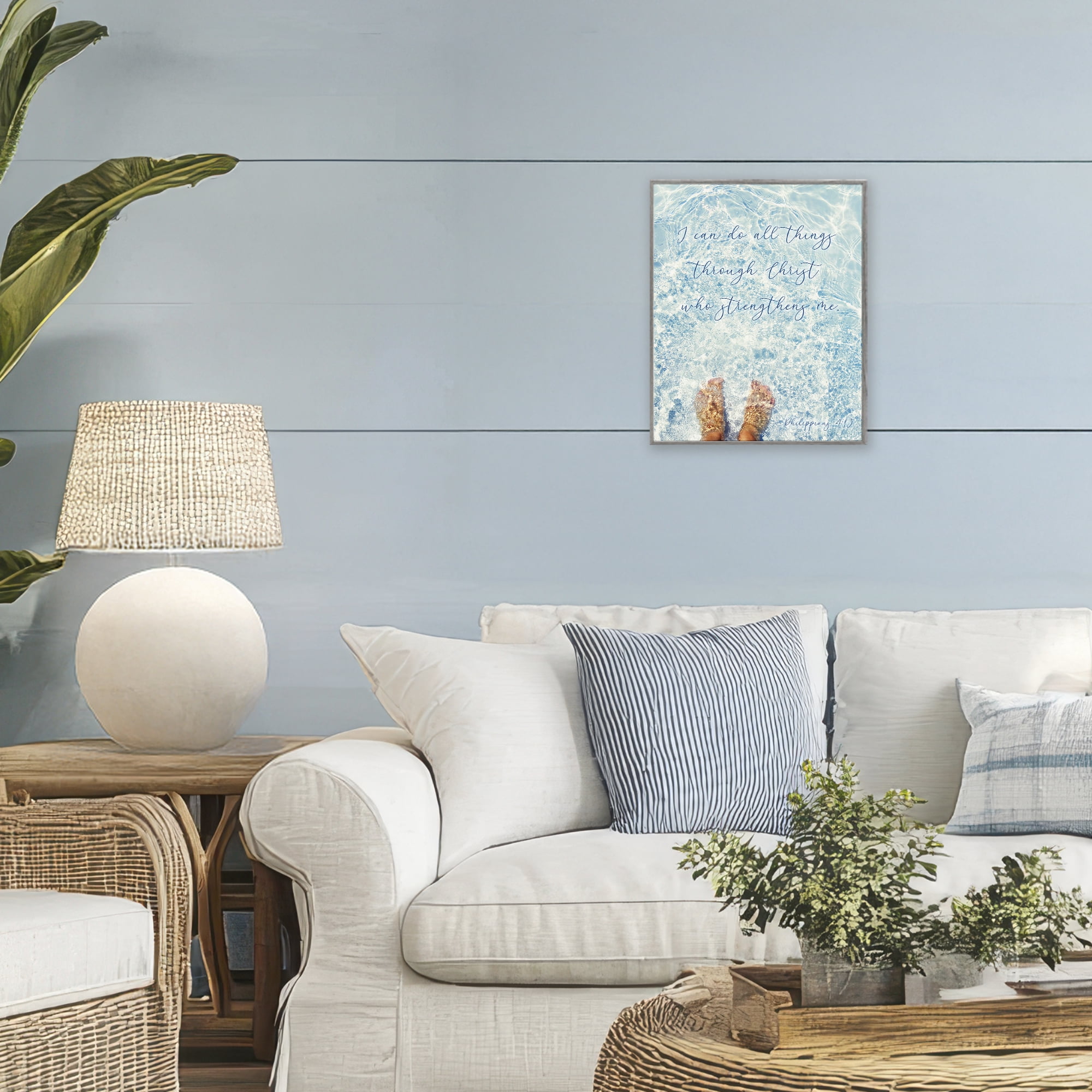 Stupell Industries I Can Do All Things Gray Framed Giclee Art, design by Sarah Jane