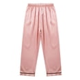 thumbnail image 6 of Aislor Kids Girls Boys Sleepwear Suit Silk Lapel Long Sleeve Pocket Button Top with Pants, 6 of 7