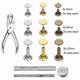 thumbnail image 4 of Rivets for Leather, 300-pack Double Cap Rivets in 3 Sizes, 3 Colors and 4 Fixing Tools for DIY Leather Crafts, 4 of 5